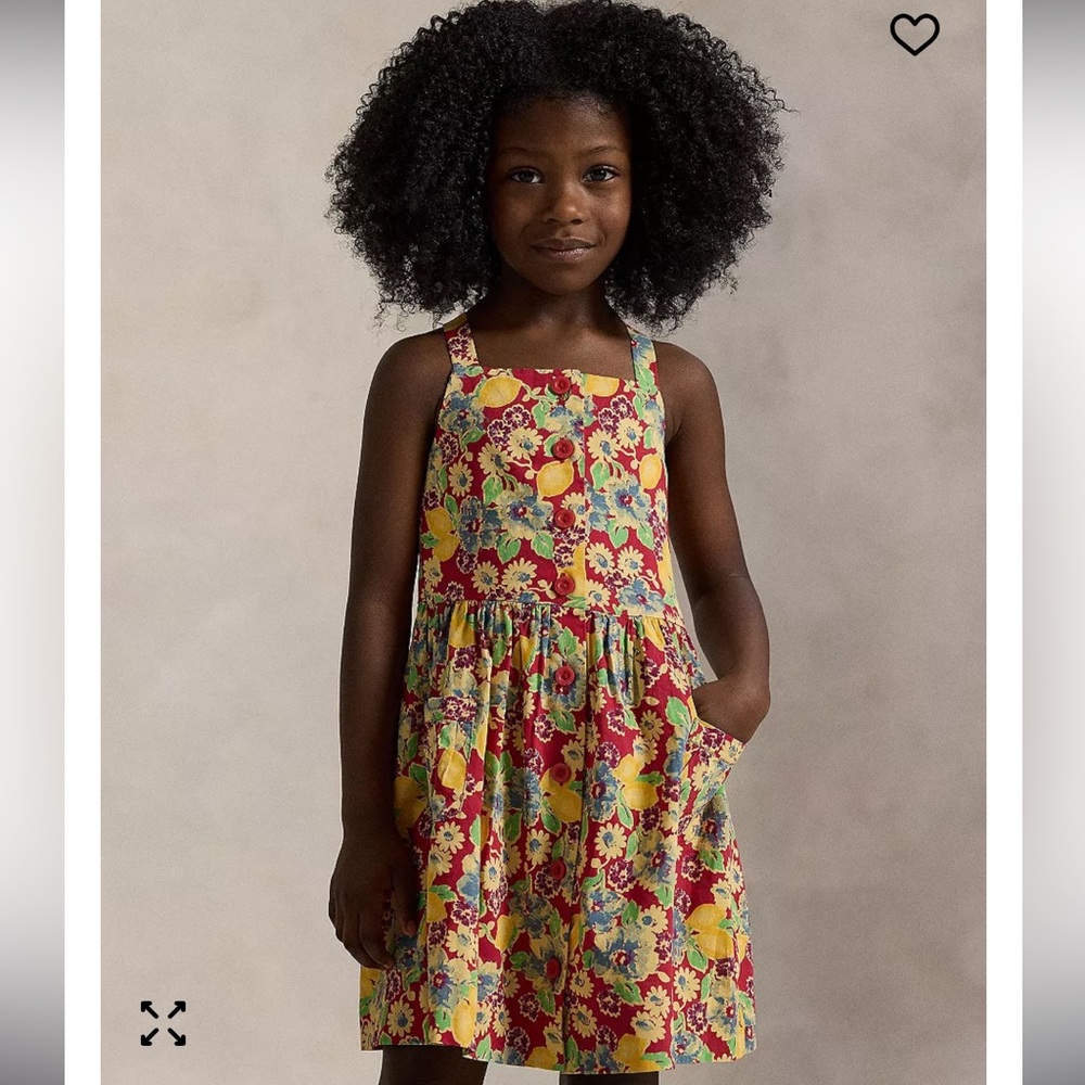 NWT - Ralph Lauren- Girl’s Lemon-Floral Slub Dress - Size 6X